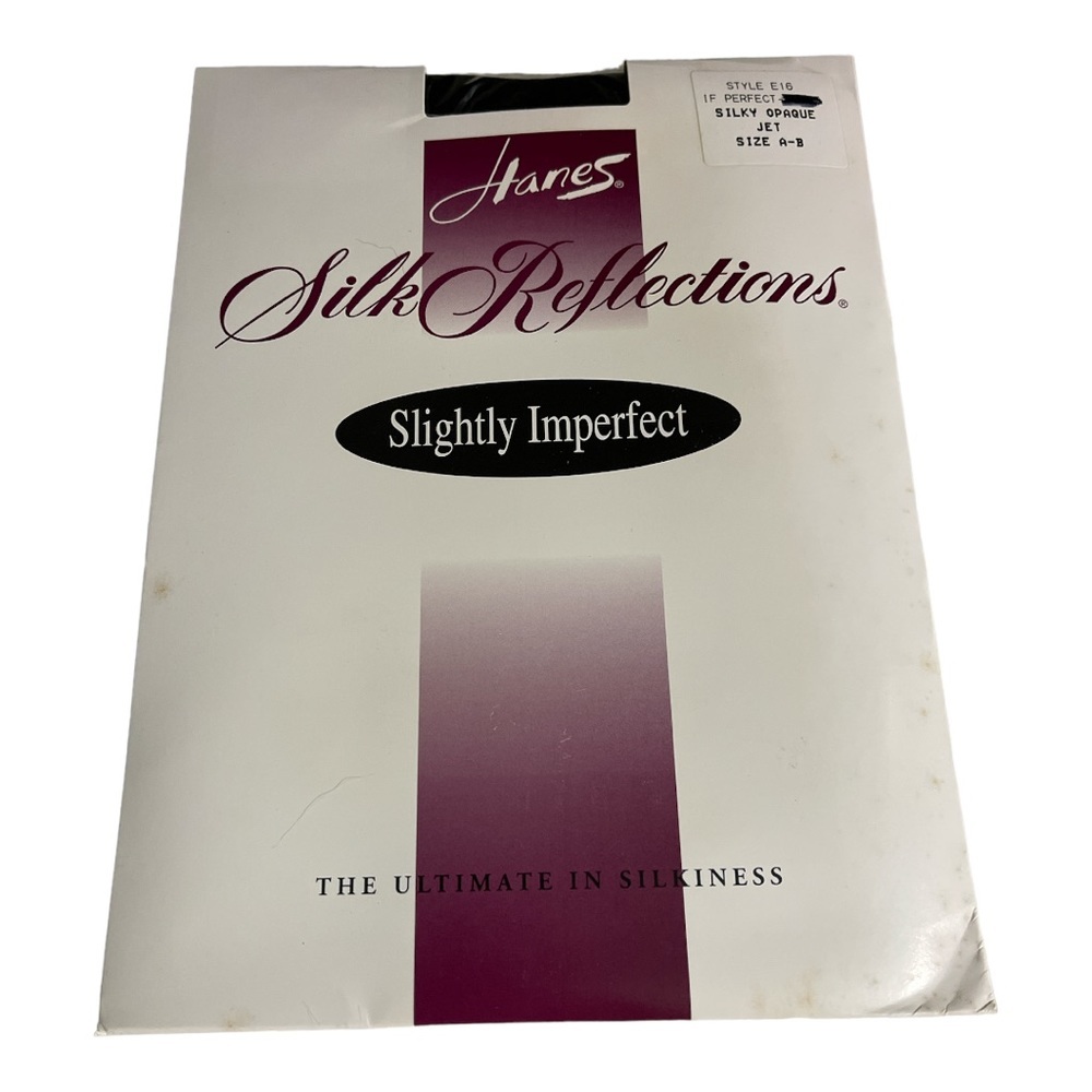 Hanes Vintage Style E16 Silk Reflections Pantyhose Silky Opaque Jet Size AB